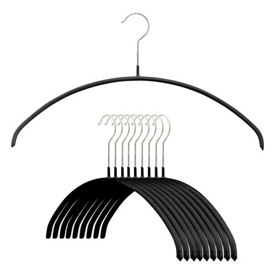 Mawa Narrow Petite Clothing Hangers, Steel Hanger With Non-slip Coating, For Shirts, Dresses, Camisoles, T-shirts, 360-degree Rotatable Hook