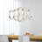 Landeros LED Linear Chandelier for Kitchen Island, Pool Table, Dining Area – Chrome Finish with Crystal Rings – Modern Pendant Light