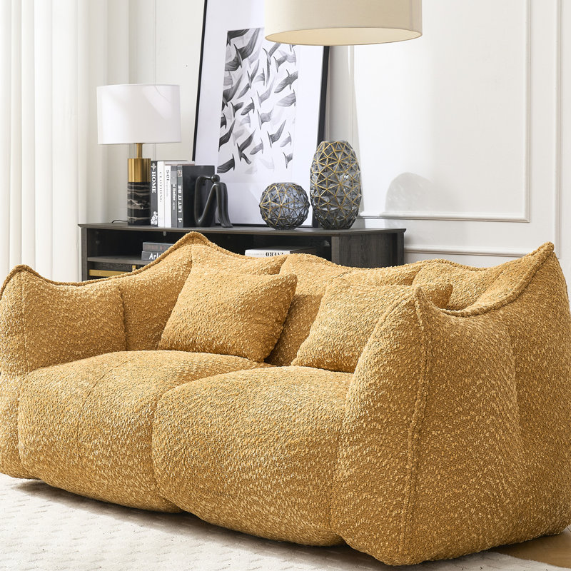 Le chenille jaune, un choix élégant et confortable pour votre famille de fauteuils inclinables carrés, fait de confort
