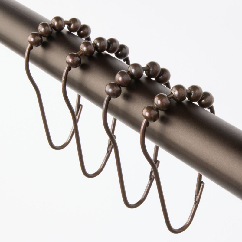 Anneaux / crochets de rideau de douche en acier iDesign Rollerz - bronze, Bronze