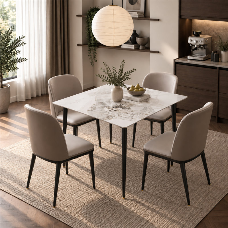 Table de salle à manger Annagh, H 29,9 po x L 31,5 po x l 31,5 po, Jade brillant