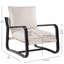Chaise de salle à manger Blaire revêtue de tissu avoine avec structure en métal-156381260