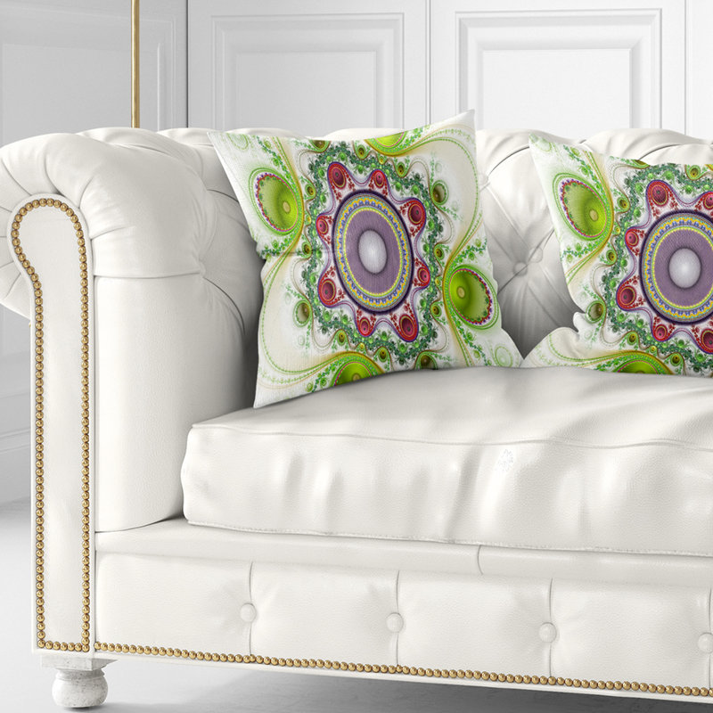 Motif abstrait abstrait avec motif de cercles, 18 po x 18 po, Coussin décoratif
