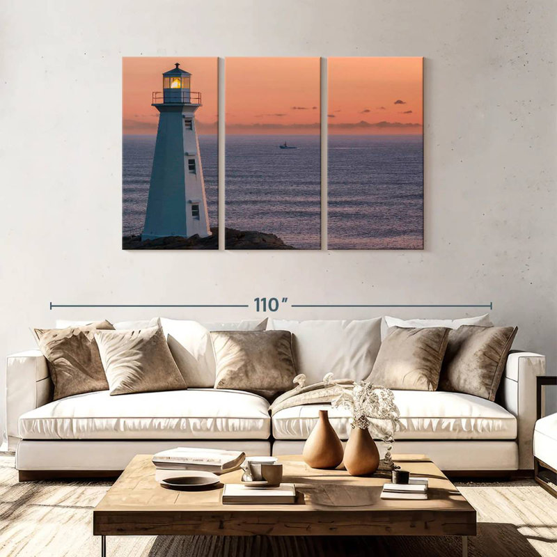 Bateau Aletra et phare de Cape Spear, H 48 po x l 74 po