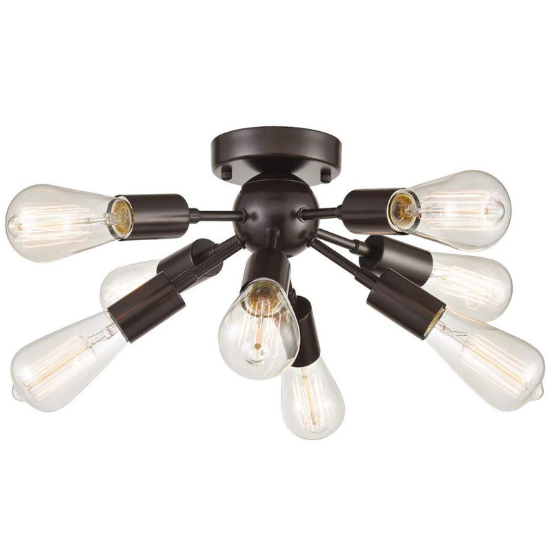 Plafonnier encastré 8 lumières 13,77 po Seekonk, Huile - Bronze huilé