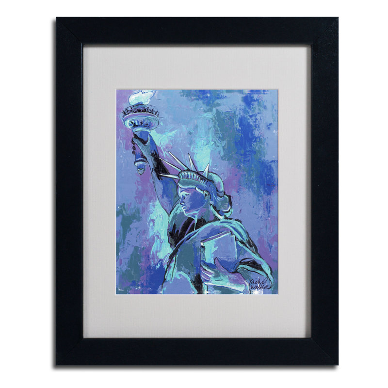 « statue of liberty 2 », reproduction d’art sur toile encadrée, H 14 po x l 11 po x P 0,5 po, Noir