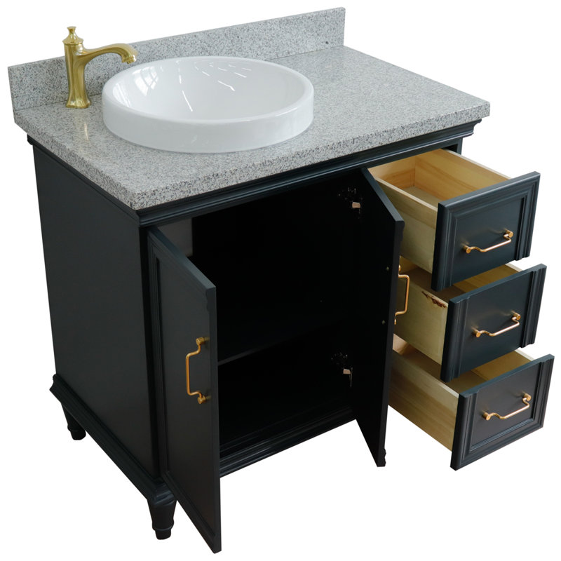 Ensemble de meuble-lavabo simple 37 po Liddington, Gris foncé