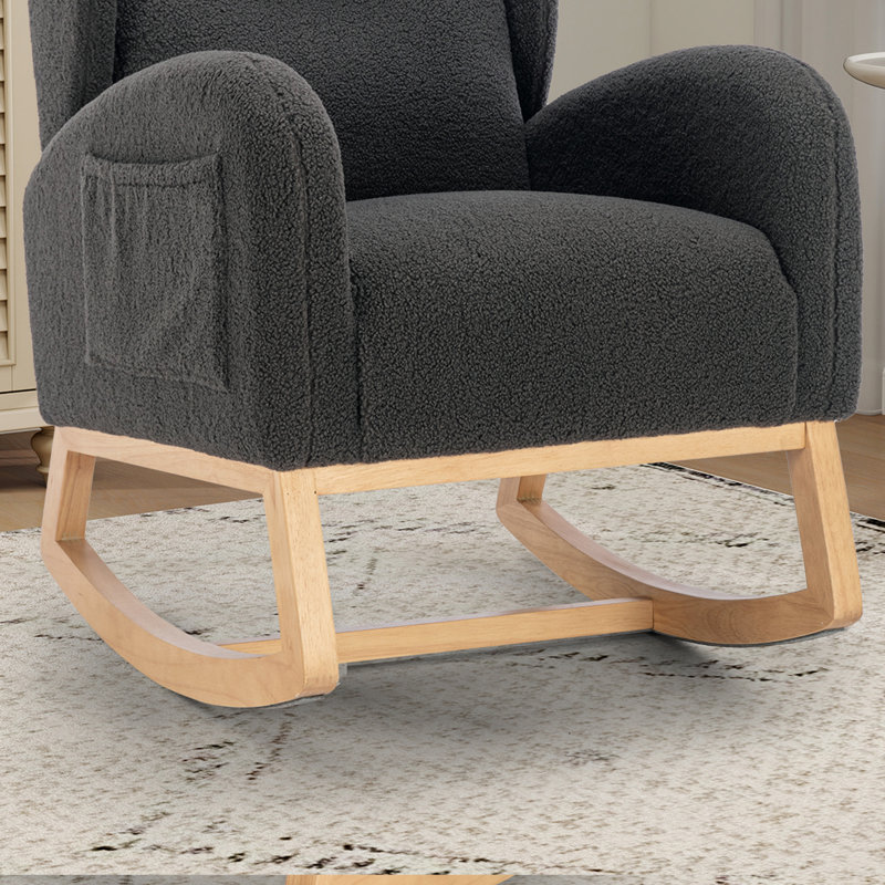 Fauteuil à bascule Teddy, Gris foncé