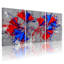 Tableau abstrait à motifs d'éclaboussures rouges, bleues et grises (paquet de 3)-909274743
