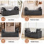 Banc de rangement capitonné en chenille avec accoudoirs et coussins, banc de repose-pieds bleu pour chambre à coucher-129516954