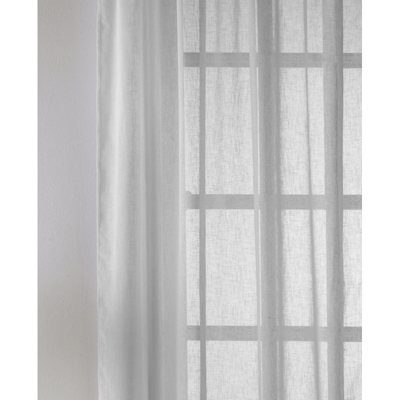 Cartell Semi Sheer Curtain Single Panel, Silver, 140 W x 229 D cm