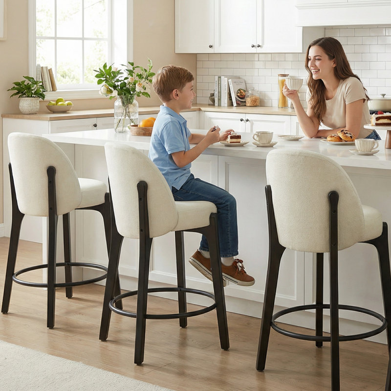 Tabouret de bar 26,8 po H 26,8 po, Beige, 4