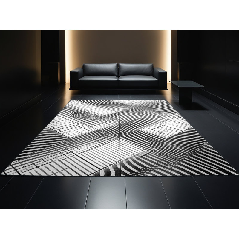 Tapis arc vert contemporain lavable à la machine Penola, 4 x 2