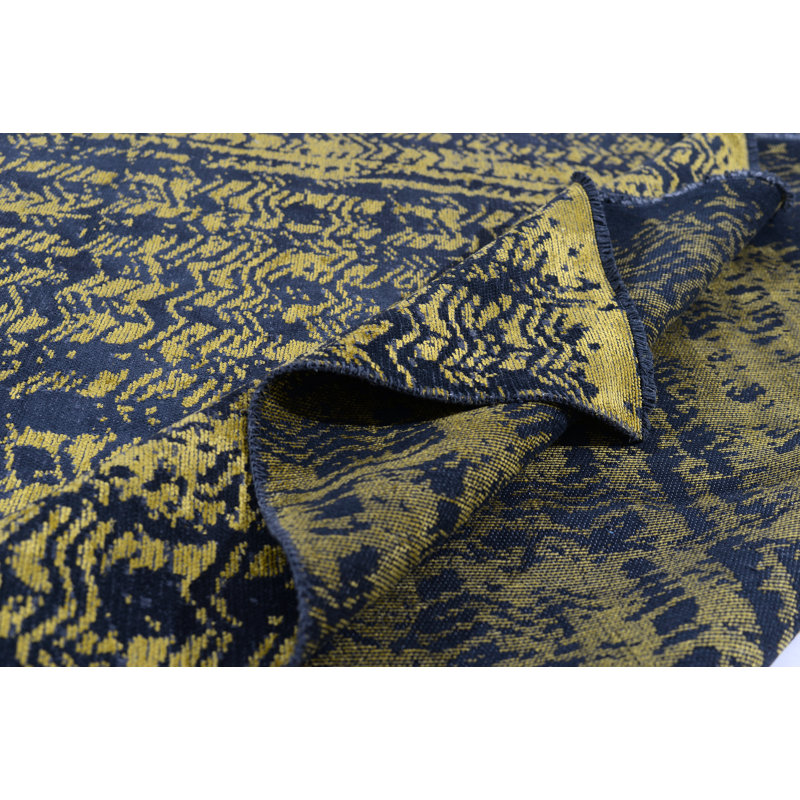 Tapis jaune / noir Rapture, Rectangle 7 pi 10 po x 9 pi 10 po