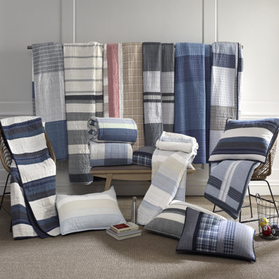 Nautica Tideway Grey Cotton Reversible Quilt