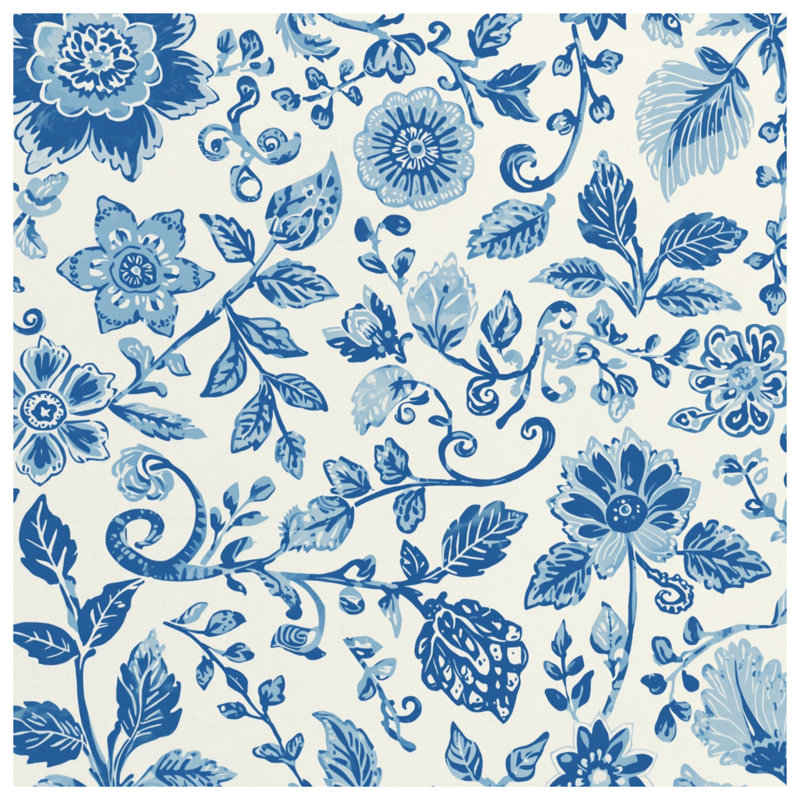 Toile de galerie bleue à motif floral botanique en plusieurs tailles, 12 x 12 pouces