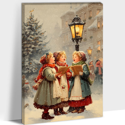 Art mural de Noël - décoration murale de photos de Noël rétro, art mural de Noël pour enfants pour salon, peintures de Noël, impressions sur toile encadrées de pin, 12 po x 16 po