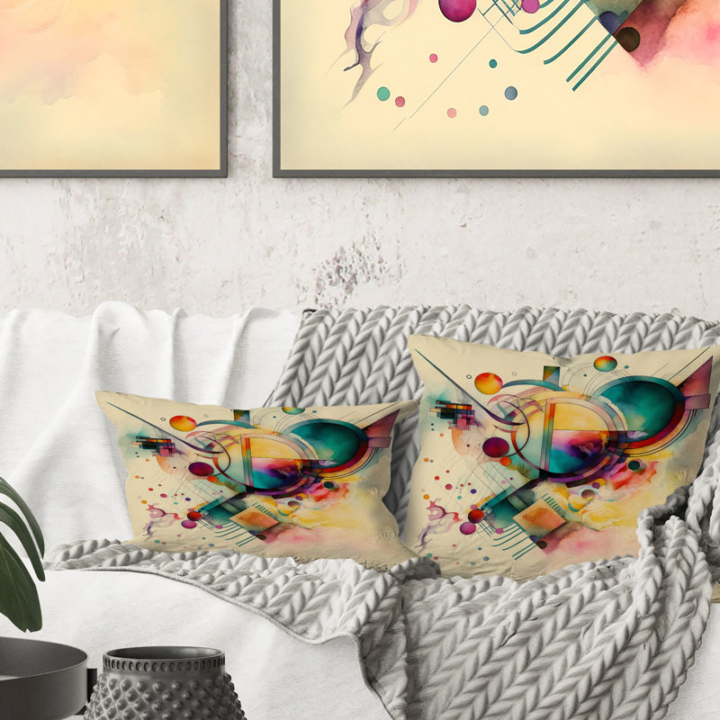 Coussin Pastel Art Deco II - imprimé géométrique abstrait