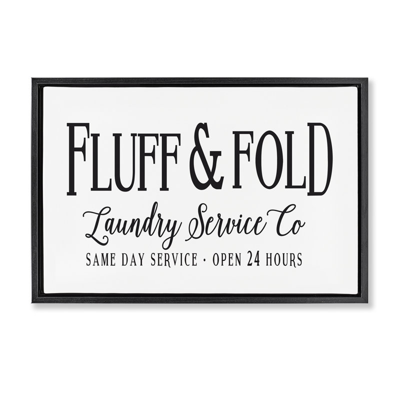 Toile flottante Fluff & Fold Laundry, Cadre flottant noir de jais, H 21 po x l 31 po