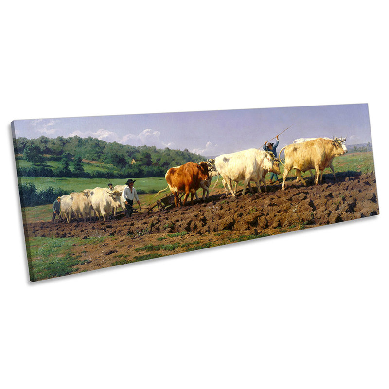 Rosa Bonheur Ploughing In Nevers - Wrapped Canvas Panoramic Print, 30.48cm H x 91.44cm W
