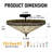15.7" 3 Light Dimmable Black Vintage Polygon Semi-Flush Mount Ceiling Light,