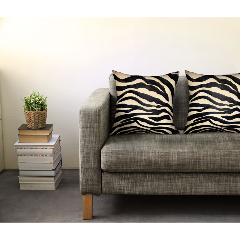 Black Zebra Silk Square Pillow Cover & Insert, 20" x 26"