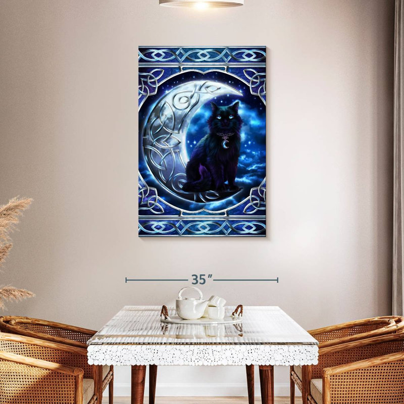 Brampt Black Cat Crescent Moon, 45" H x 30" W