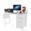 Bureau avec prise de courant, 2 supports pour écran, 2 tiroirs, poche latérale-1725682671