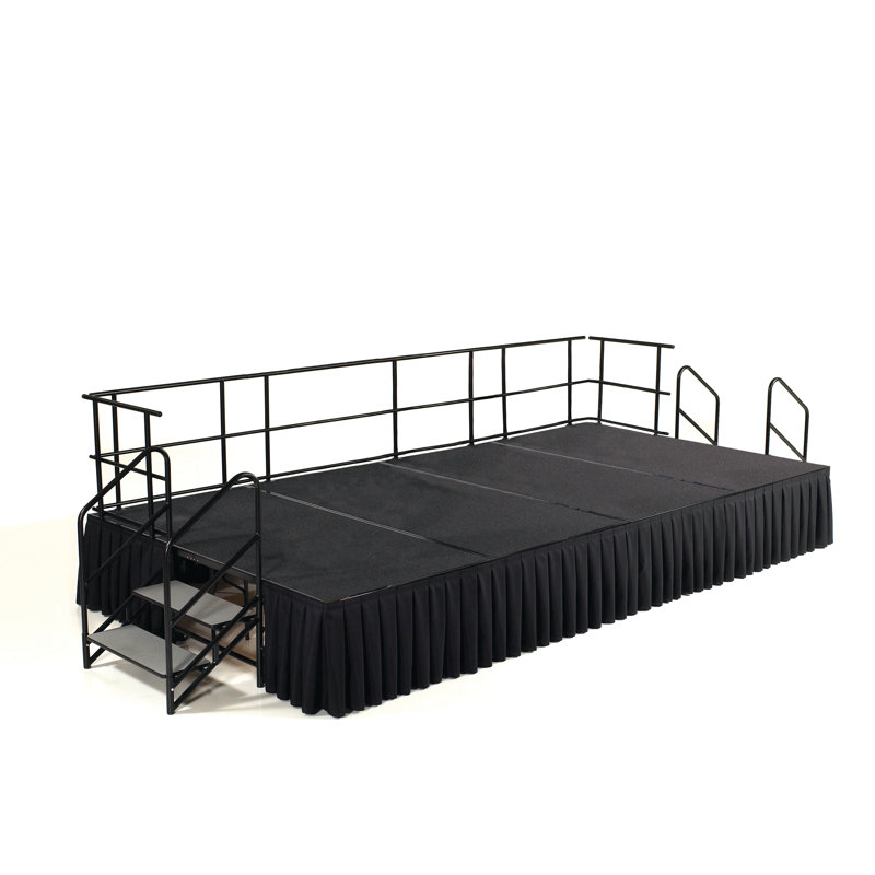 NPS® 192'' L x 96'' W Carpet Surface Stage, Gray