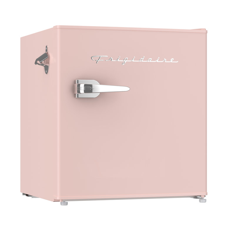 1.6 Cu. Ft. Retro Compact Fridge with Chiller, Countertop Fridge with Built-In Bottle Opener, Pink