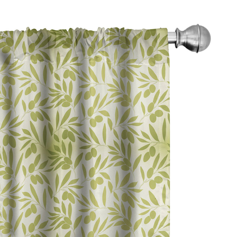Botanical Semi-Sheer Rod Pocket Curtain Panels, 28" x 95"