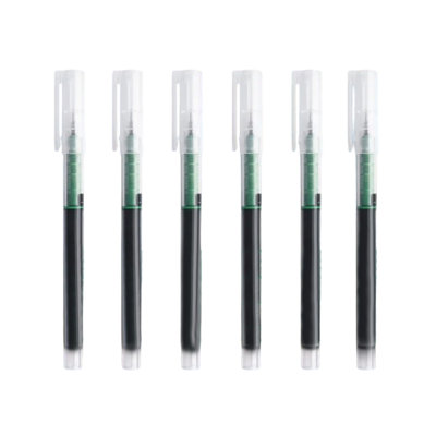 6 Pieces Rolling Pens 0.5 Mm Japanese Fast Drying Fine Point Pens Liquid Ink Glossy Writing For Office Student Supplies 10ml