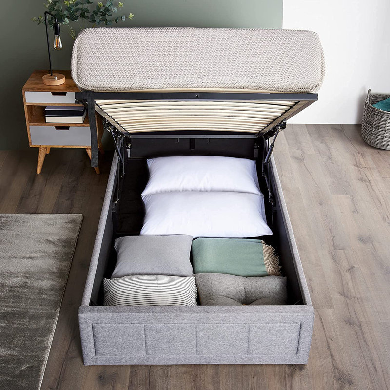Loronda Upholstered Lift Up Storage Bed Frame, Single (3')