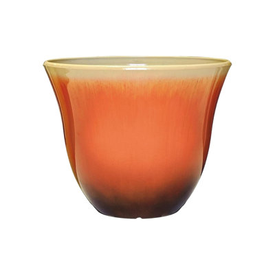 Home And Garden Honeysuckle Resin Planters - Lightweight Indoor & Outdoor Plant Pots - UV-Resistant Plastic Flower Pots - Pot Planters For Flowers & Herbs (15" Tequila Sunrise)