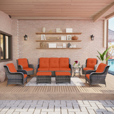 Anahit 9 - Person Patio Conversation Set with Cushions