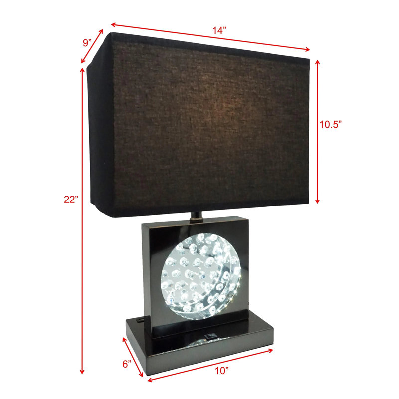 Lampe de table en nickel noir Monica
