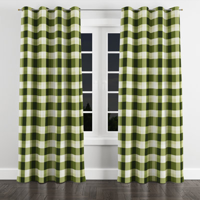 Ayberk - Plaid Velvet Blackout Grommet Curtain - 1 Panel
