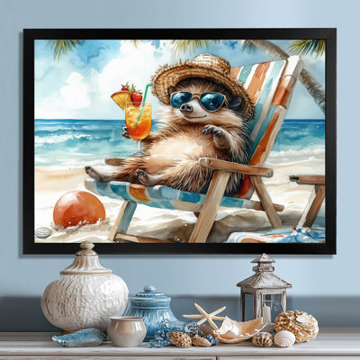 Hérisson sur la plage - Art mural animaux côtiers