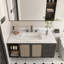 Comptoir de meuble-lavabo 43 po, comptoir blanc avec 3 trous de robinet pré-percés, comptoir de salle de bain avec lavabo central rectangulaire encastré et dosseret de 4 po de hauteur, Bianco Carrara Venato