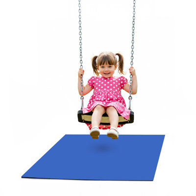 Rubber-Cal "TFS-125 Playground Swing Mats" - 5mm x 4ft x 4ft - Blue