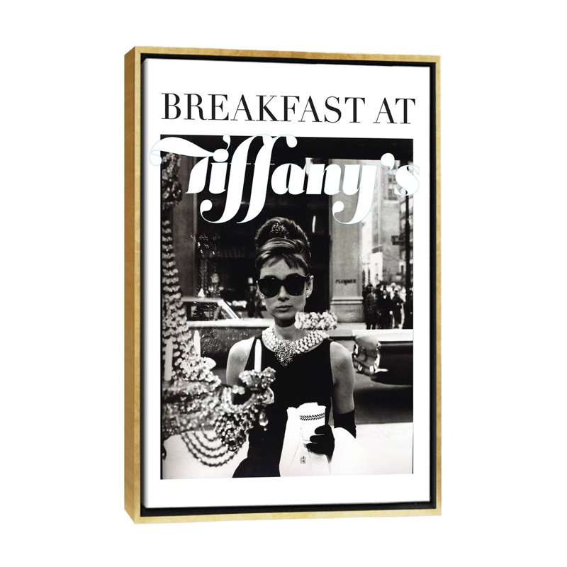 Impression de Tiffany classique Audrey Hepburn par radio days, H 26 po x l 18 po x P 1,5 po, Toile encadrée d'or