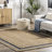Speight Coastal Braided Power Loom Jute Brown/Navy Bordered Rug-25886537