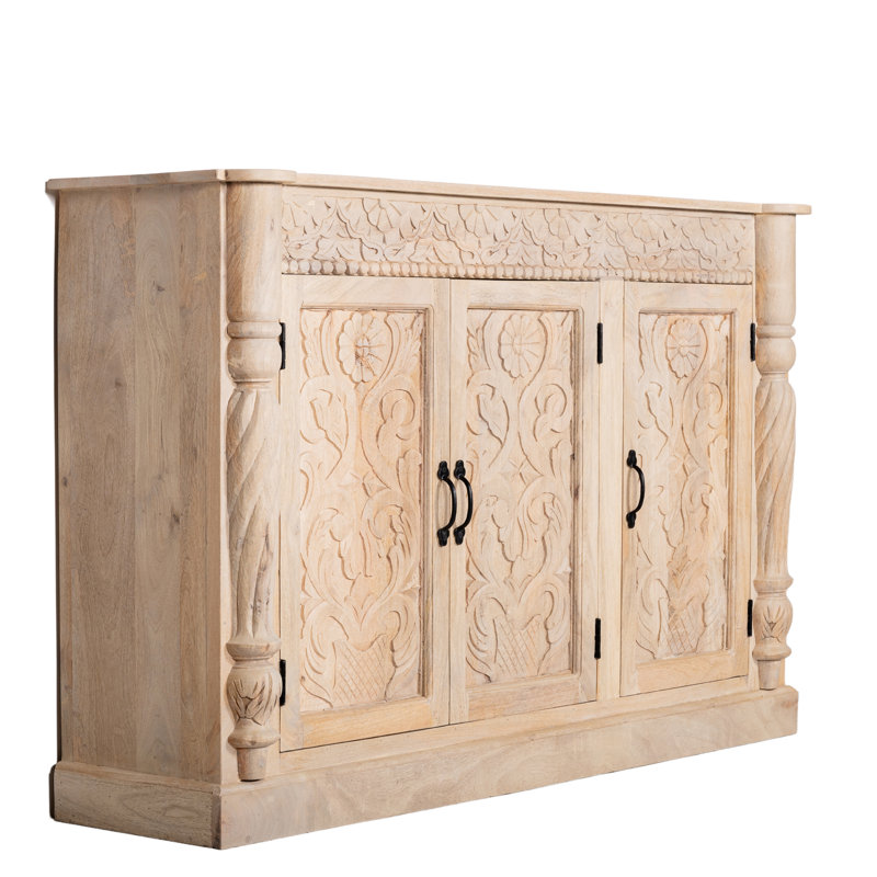 60'' Solid Wood Sideboard, Light Brown