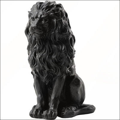 Statue de lion en résine de 20,5 pouces, sculpture de tuteur d'extérieur durable avec détails complexes pour jardins et maisons, décoration patriotique parfaite