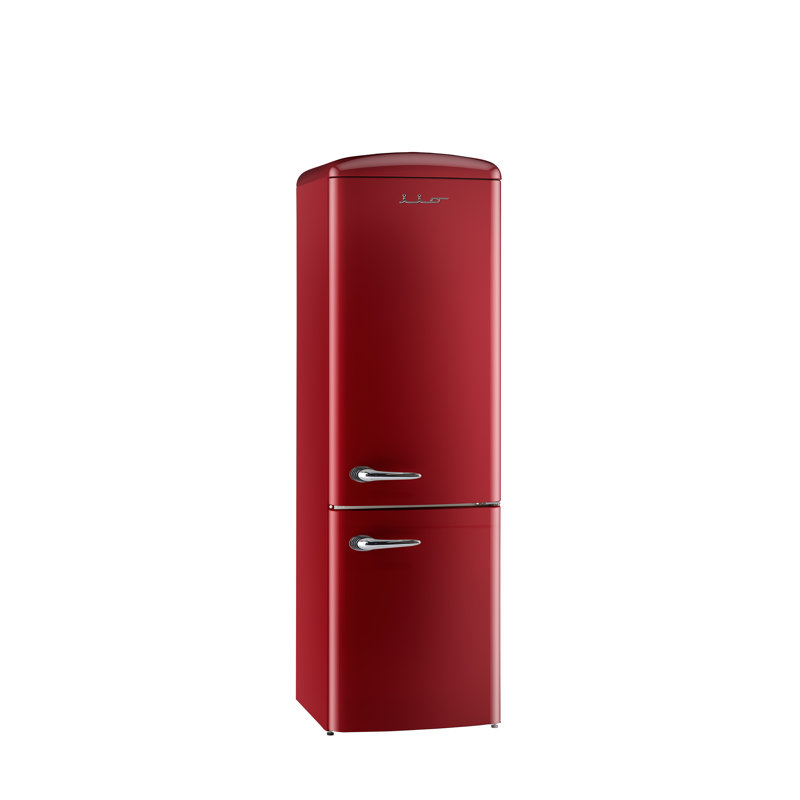 Réfrigérateur Energy Star de 12 pi³ avec congélateur inférieur 24 po rétro, Bordeaux, Oui