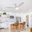 Ventilateur de plafond encastré en bois massif de 52 pouces avec moteur à courant continu réversible à télécommande 6 vitesses pour la maison