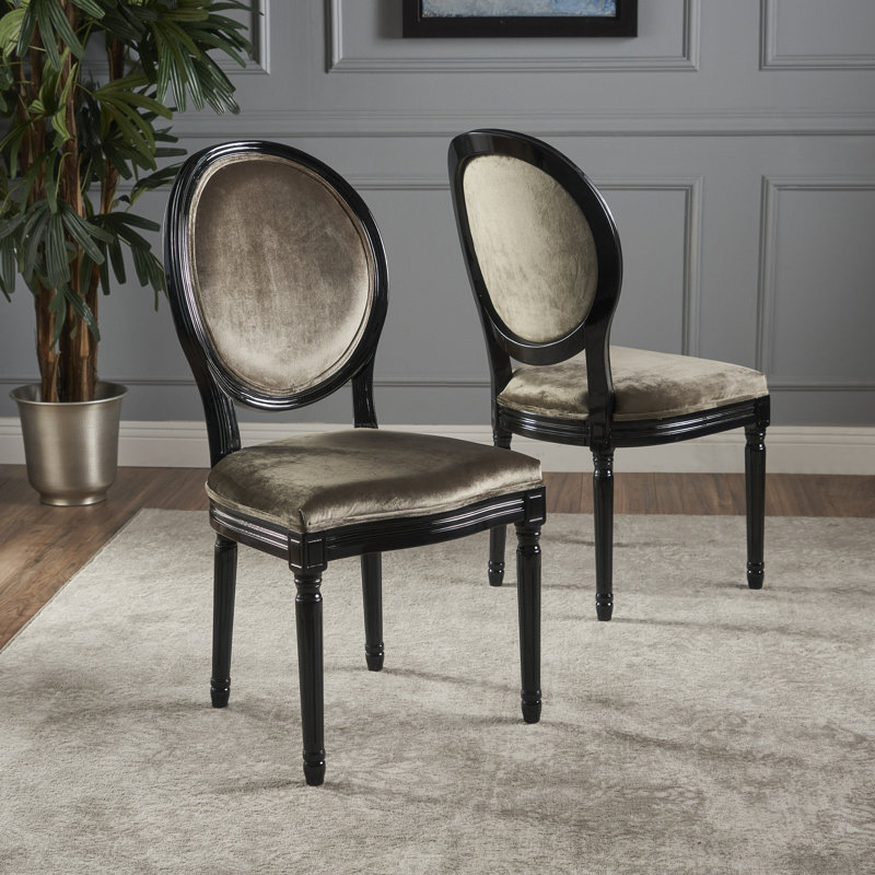 Jamar 19.25'' H Upholstered Side Chair, Gray/Black