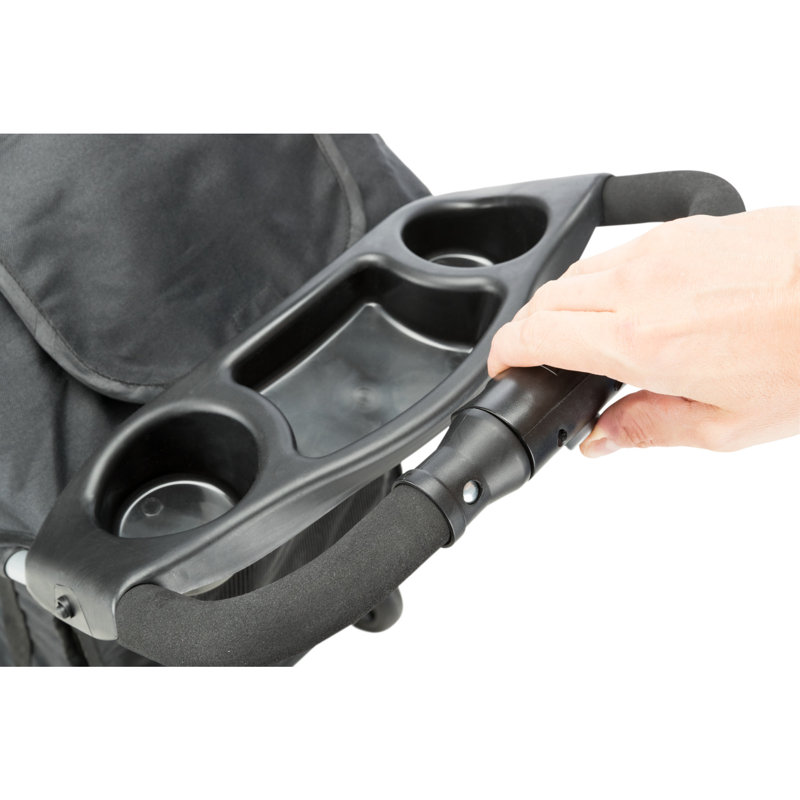 Black Foldable Pet Stroller with Weather Cover and Storage