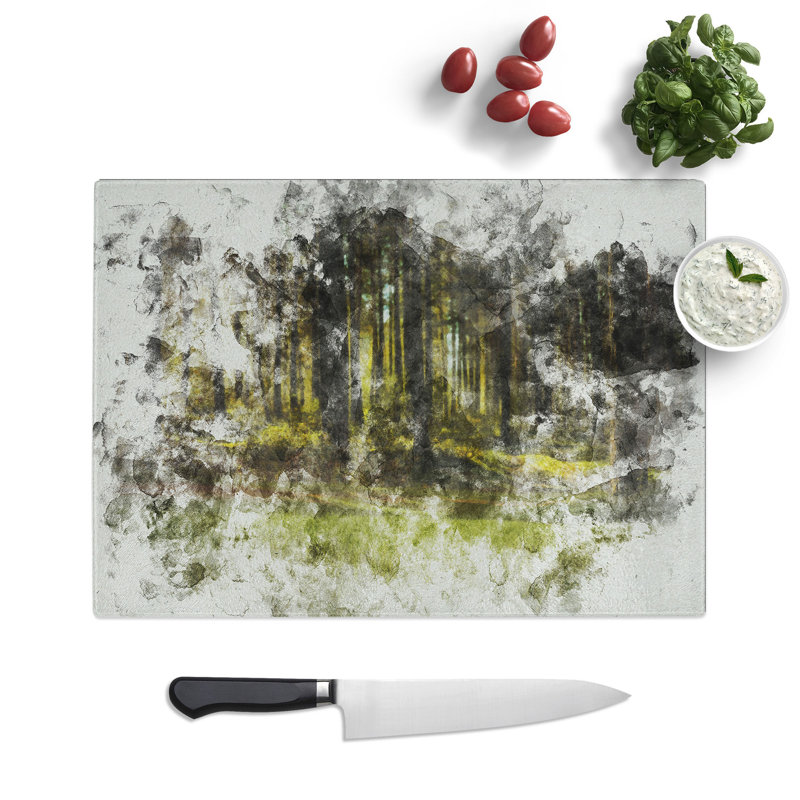 Forest Vol.4 Watercolour Chopping Board, 0.4cm H x 28.5cm W x 39cm L