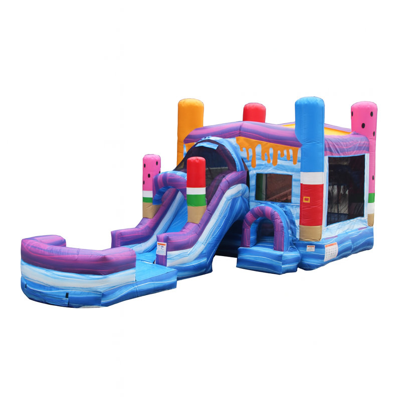 Combo de glissade d'eau avec piscine Splash JumpOrange Ice Pops